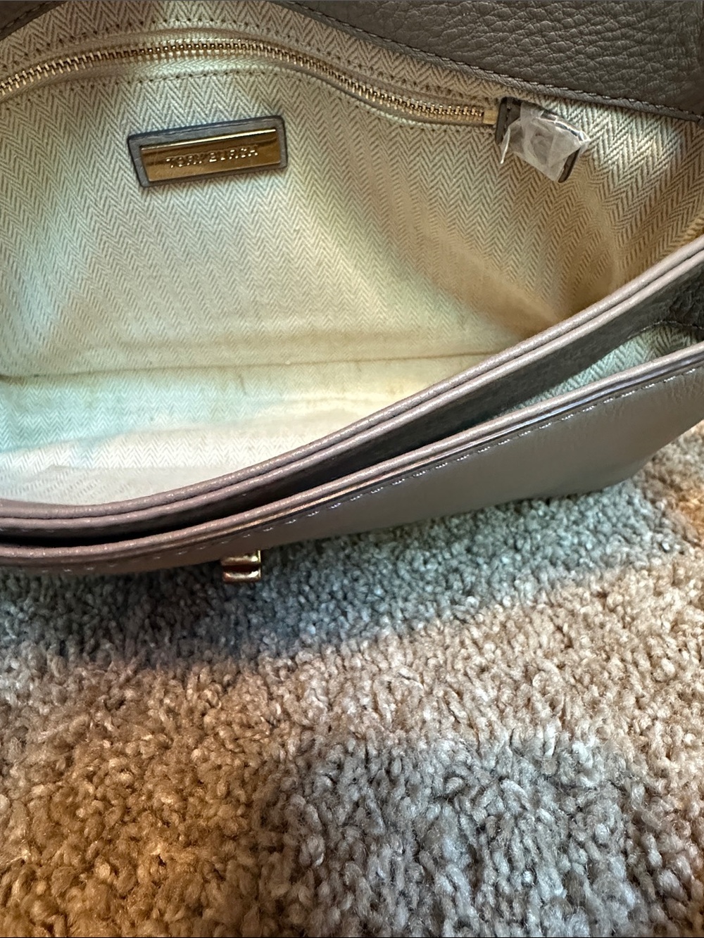 Tory Burch Taupe Leather Crossbody with Gold Chain - Picture 5 of 6
